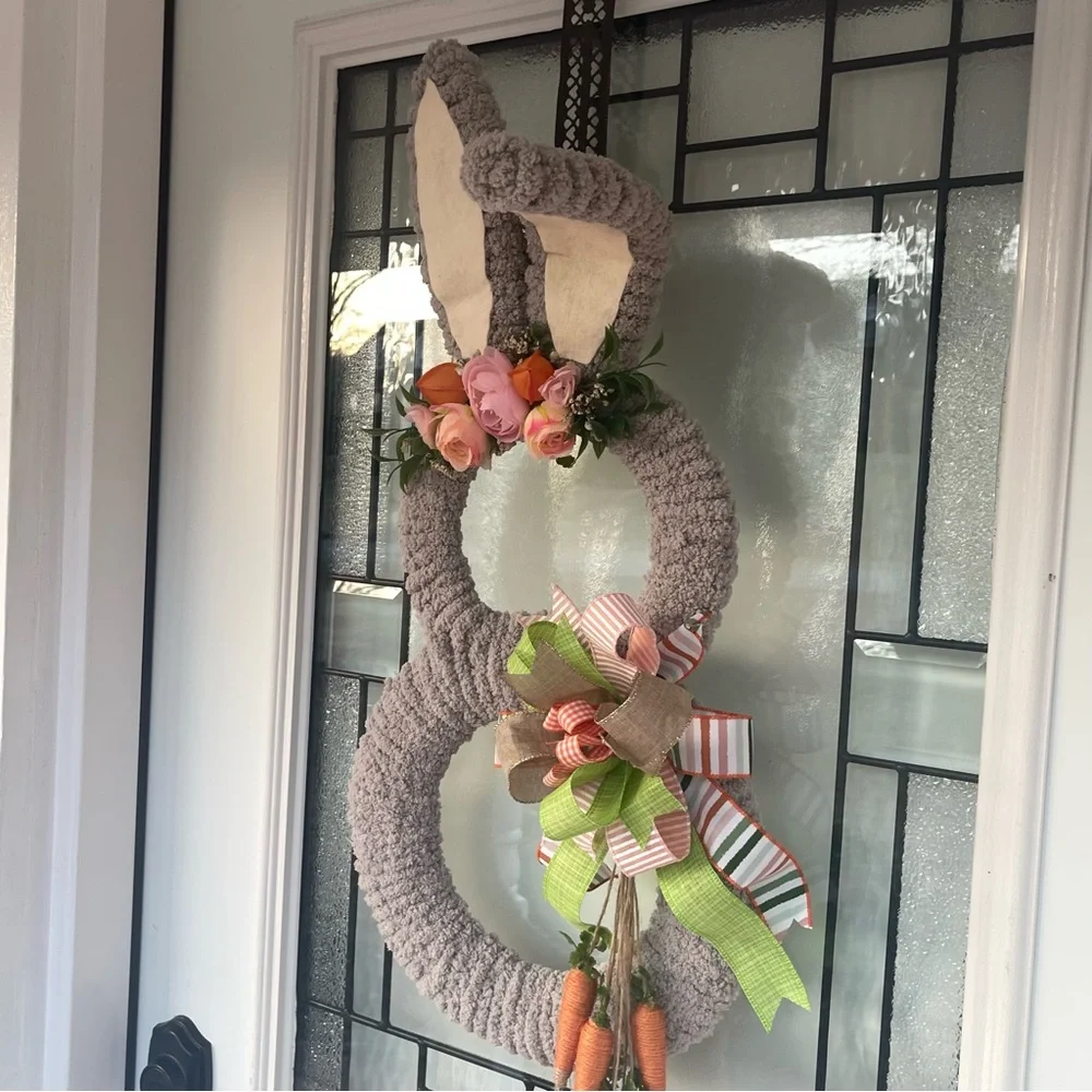NWT Easter Bunny Wreath for Front Door